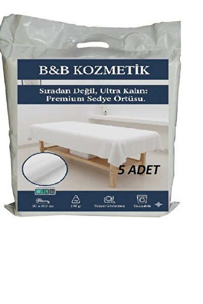 BB KOZMETİK Sedye Örtüsü(80X200) KALIN YIKANABİLİR LASTİKSİZ 5 Adet