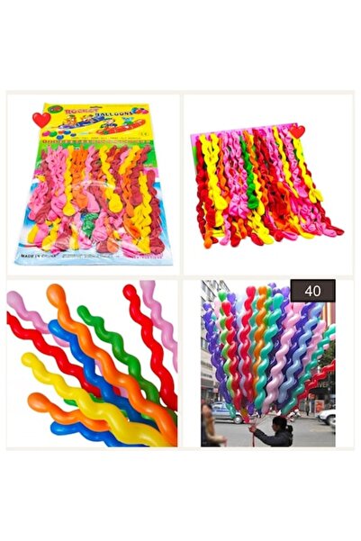 OEM Set of 40 Colorful Spiral Balloons