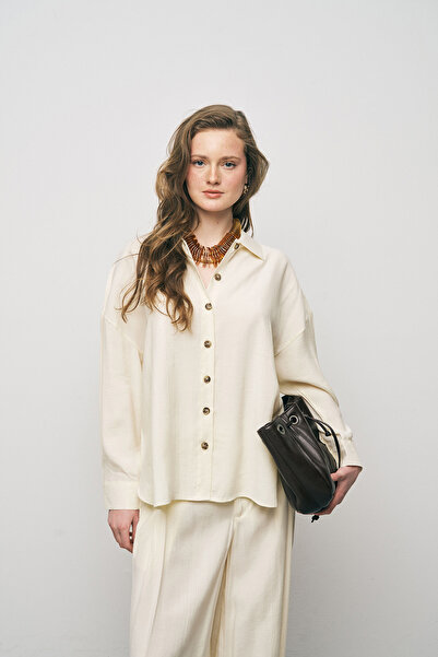 Orfeo Negro Women's Basic Modal Plain Draped Shirt