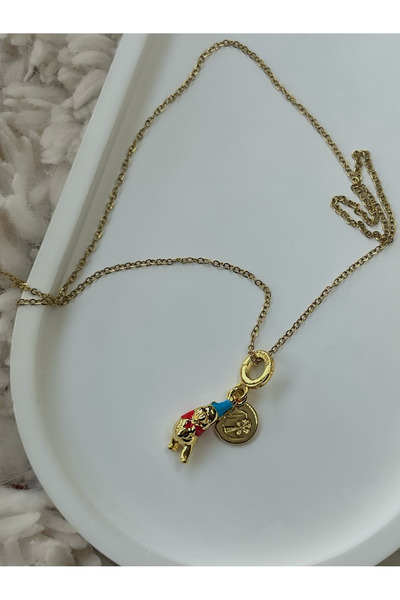 Lume Store Winnie The Pooh Çizgi Film Charmlı Altın Renk 316L Paslanmaz Çelik...