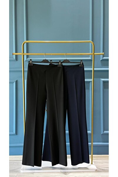 Sentez 5598 High Waist Spanish Flare Pants Navy Blue
