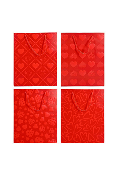 Party Magic 4-Pack Medium Valentine Gift Bags – 26x10x32cm Assorted Romantic ...