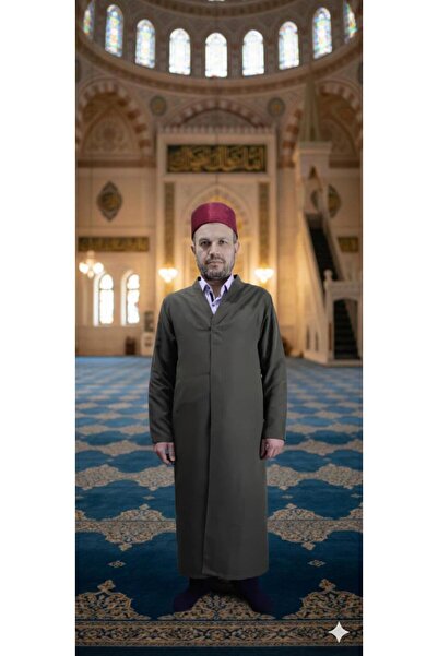 koçaktoptan Cübbe Buhara Collar Plain Khaki