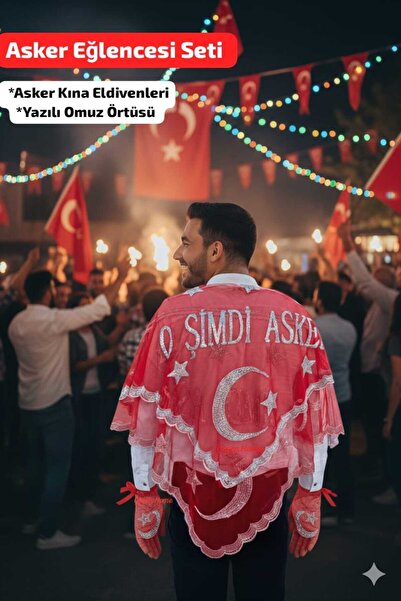 ÇEÇEN HOME Red Moon-Star Soldier Entertainment Set O Now Soldier Written Shou...