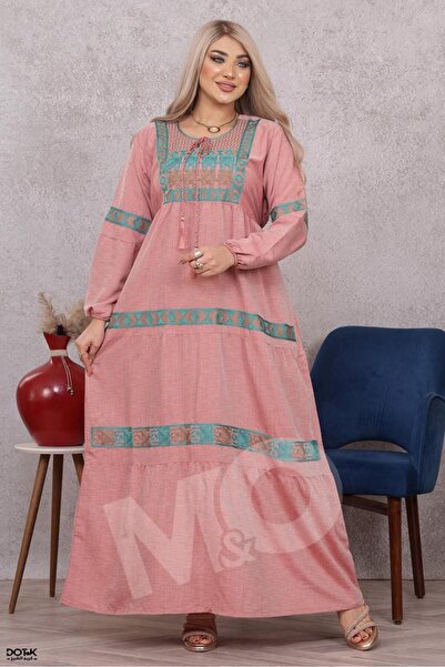 M&O 2 A cotton jalabiya with elegant embroidery, suitable for the holy month ...