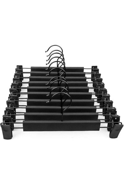 Generic Pants Hangers with Clips, 10PCS Non-Slip Skirt Hangers Hangers for Pa...