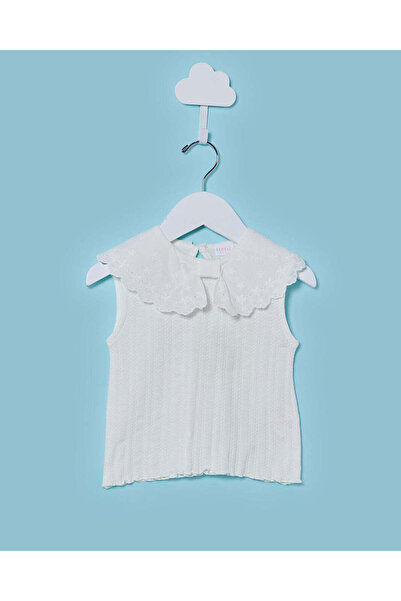 REDTAG Infant Girls White Collared Blouse