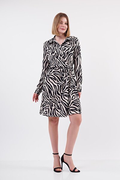 Swass Zebra Patterned Mini Shirt Dress