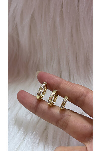 iky aksesuar 3’lü Kadın Çelik Halka Küpe