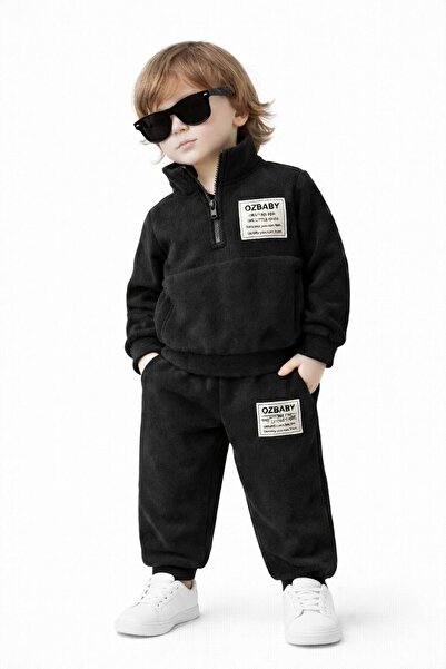 OZ BABY SHOP OZ BABY Bebek Çocuk Unisex Polar Eşofman Takımı Yarım Fermuarlı ...
