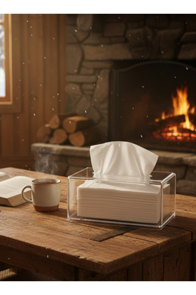 HZL HOME Şeffaf Akrilik Kağıt Mendil Kutusu Peçetelik Modern Tasarım Mendil P...