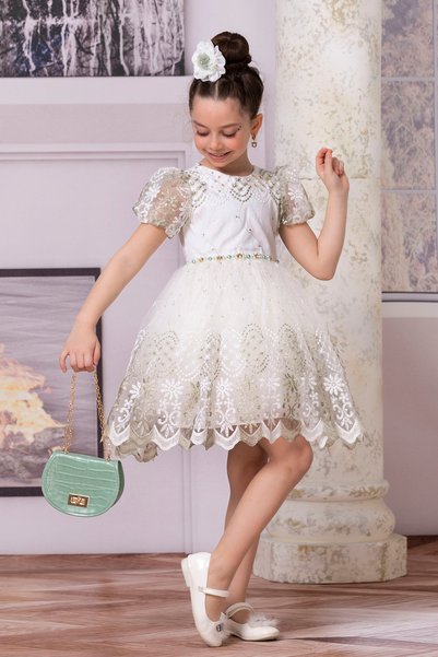 SÜSLÜ PİNK KİDS GIRL'S LACE DRESS