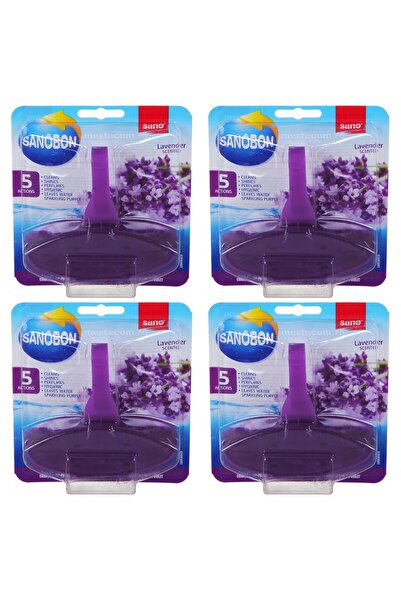 Sano SET OF 4 PIECES - Solid toilet bowl air freshener, Bon Purple Lavender, 55g