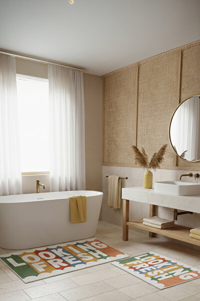 Homefesto Нековзний піддон Сучасний набір килимків для ванної кімнати | Тонки...