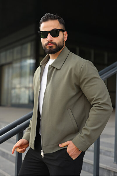 SEASON COAT جاكيت رجالي بسحاب مزدوج الرأس وبطانة رفيعة وقصة عادية