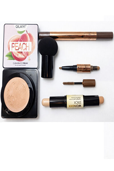 QILAIYI Makeup Set – BB Cushion Peach + Wonder Stick Highlight & Contour + Ey...