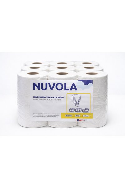 Nuvola Mini Jumbo Tuvalet Kağıdı 11 cm 4 Kg 12 Rulo