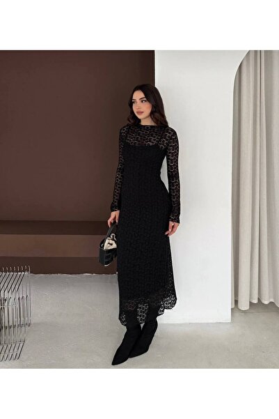 İLGEN FASHİON Lace dress with lining inside