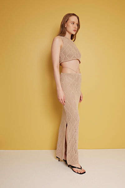 Nisan Tassel Detailed Skirted Knitwear Set