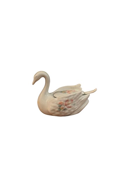 tayfuntufan antika koleksiyon Limoges French Swan Shaped Porcelain Caviar Bow...