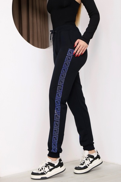 RICH GLAM Crystal Stone Rubber Cuff Two Thread Premium Cotton Women's Plus Si...