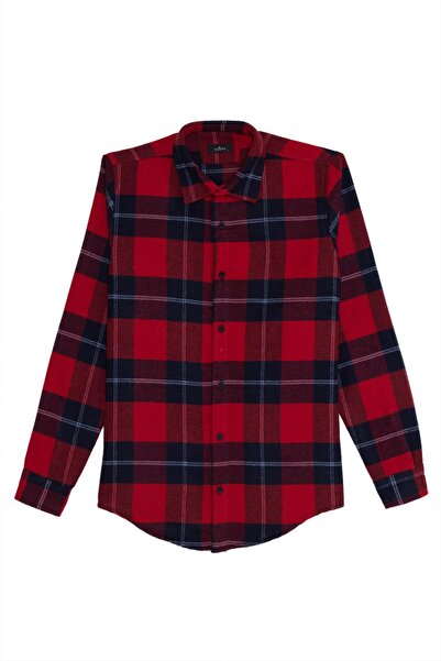 Tudors Men's Slim Fit slim fit checkered winter lumberjack shirt