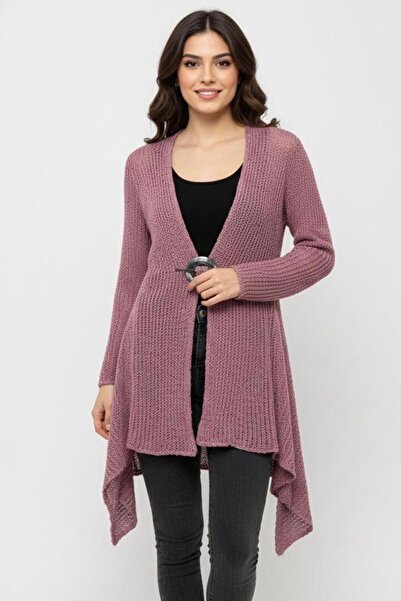 Cockatoo Buckle Detailed Laser Openwork Knitwear Cardigan, Suitable for Size ...