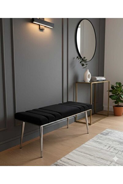 ÖZCAN METAL Krom Metal Ayaklı Metal Kasalı Bench Mutfak Salon Antre Yatak Oda...
