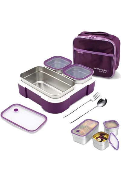 GGEROU Stainless Steel Lunch Box for Kid School, Insulated Bento Lunch Box
