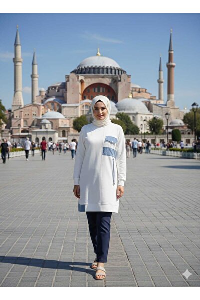 ALMİNA Compact Combed Fabric Tesettür Tunic Sweatshirt