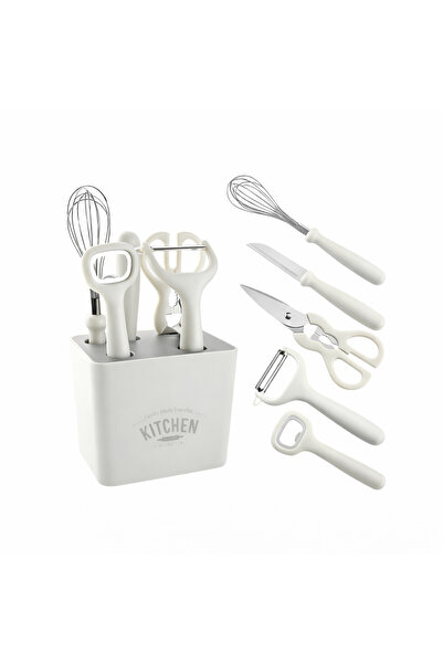 AT Performance Set de ustensile de bucătărie 5+1 piese cu suport – Multifuncț...