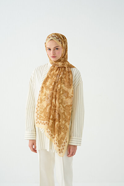 cs camellia scarf Şal din bumbac moale Petra - Galben