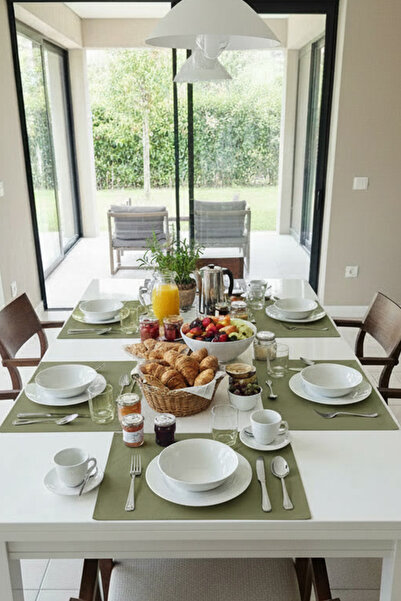 Morika Hotel & Home Textile Basic Serisi 6'lı Süet Suni Deri Amerikan Servisi...