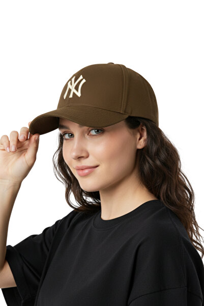 CapHub Ny NewYork Nakışlı Şapka - Beyaz %100 Pamuk Gabardin Unisex Model