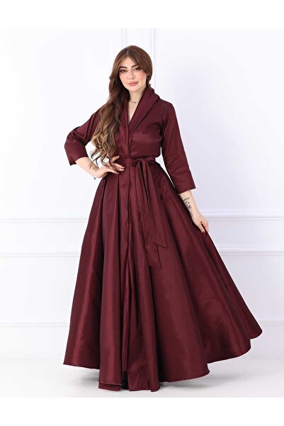 MEUON فستان سهرة عنابي