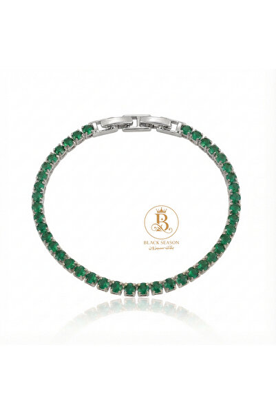 Black Season Tennis bracelet - green - 6 mm |