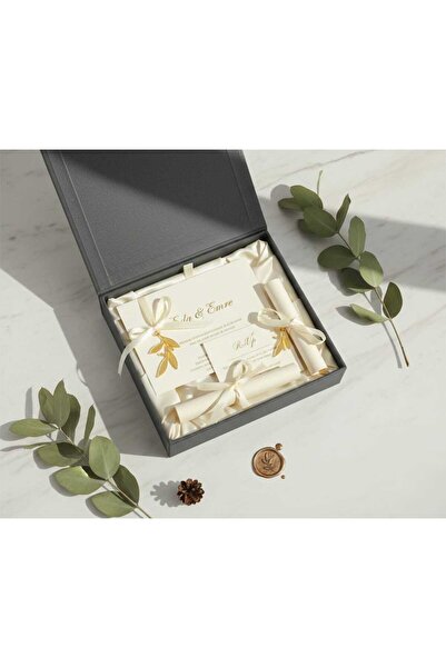 shop Düğün Zarfı Süsleme için 100 Adet Zeytin Dalı Altın Renk Pleksi