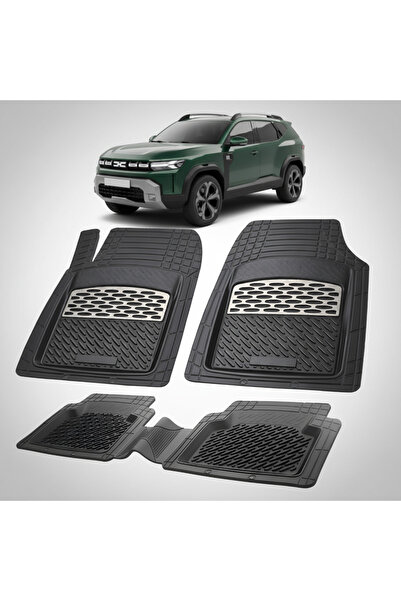 TEAMCAR Covorașe tip tavă compatibile cu Dacia Duster III (2024 +), argintii