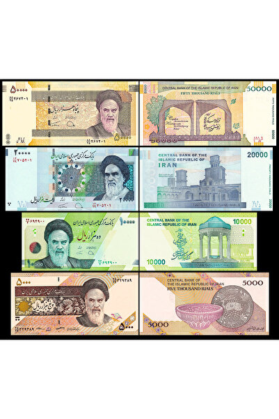 3Alp Koleksiyon Iran 5.000-10.000-20.000-50.000 Riyal Eski 4 Lü Set, Yabancı ...