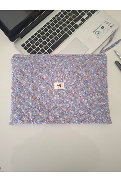 MB Lilac Flower Patterned Laptop - Tablet Case. 15 - 16 Inc Compatible