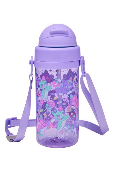 SMIGGLE Adventurous Teeny Tiny Hanging Plastic Water Bottle 400 ml Lilac