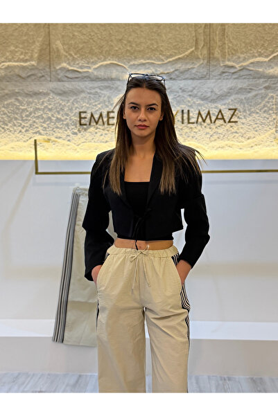 EMEL ERYILMAZ Siyah Crop Ceket