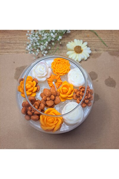 MODAVİEWS Çiçek bahçesi soya max el yapımı fanus mum