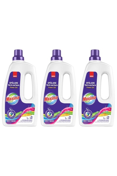 Sano SET 3 PIECES - MAXIMA Multi-Purpose Laundry Gel 20 Loads 1L