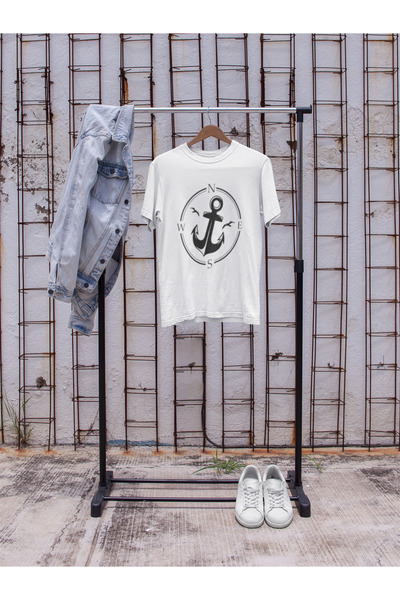 MG Anchor Printed Crew Neck Cotton Oversize Short Sleeve Unisex T-Shirt