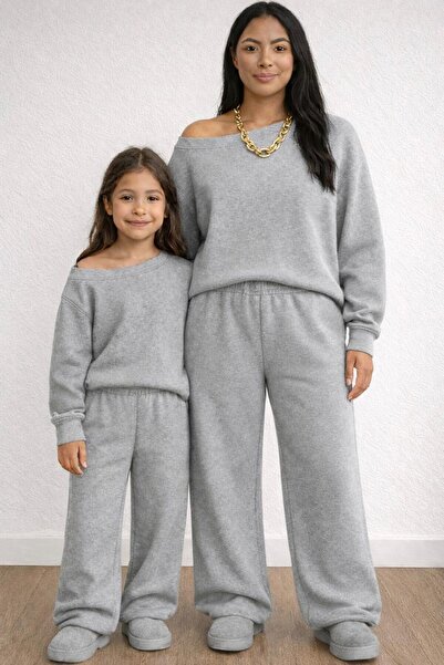 Kids ANNE/KIZ KOMBİNİ KAYIKYAKA SWEAT BOL PAÇA PANTOLON(KOMBİN OLUŞTURMAK İÇİ...