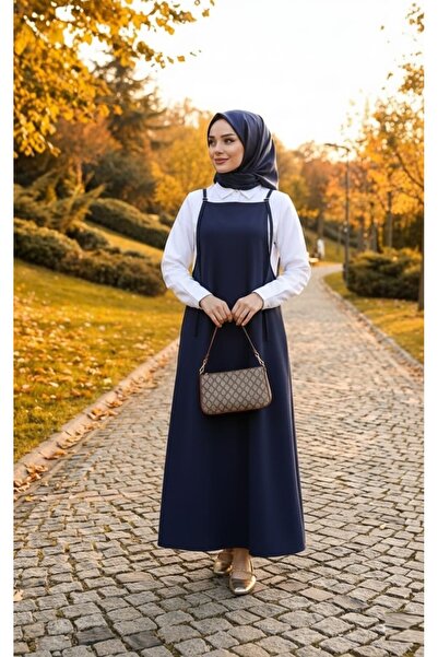 Giyim Gezegeni Dark Blue Ji̇le Dress |   Women's Long Rope Strap Casual Model...