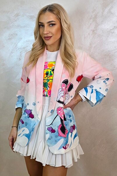 FashionForYou GRAFFITI day jacket, with Disney print, Minnie, Pink, Size S/M