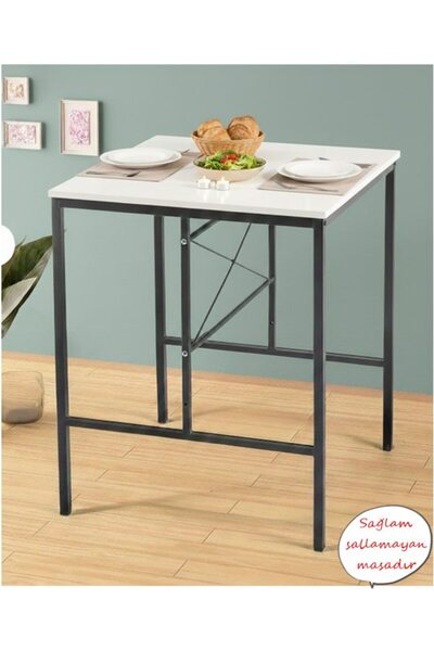 Retodesign Beyaz Yıldız 2 Kişilik 60/60 Yemek Masası Mutfak Masası 1601B