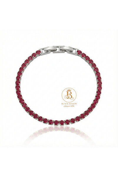 Black Season Tennis bracelet - light red - 6 mm |